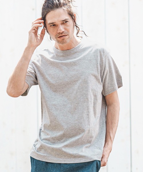 CAMBIO（カンビオ）の「mt9754- ライトオンスベーシックTシャツ（Tシャツ/カットソー・メンズ・ホワイト/ブラック/ネイビー/ヘザーグレー/チャコール・S/M/L/XL）」の3枚目の写真
