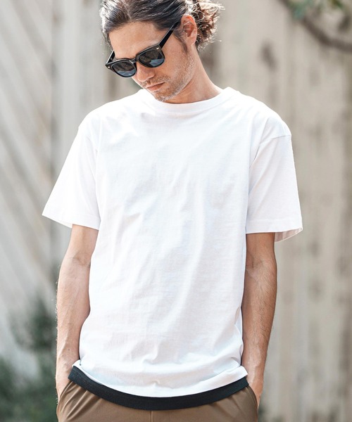 CAMBIO（カンビオ）の「mt9754- ライトオンスベーシックTシャツ（Tシャツ/カットソー・メンズ・ホワイト/ブラック/ネイビー/ヘザーグレー/チャコール・S/M/L/XL）」の6枚目の写真