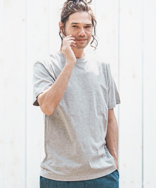 CAMBIO（カンビオ）の「mt9754- ライトオンスベーシックTシャツ（Tシャツ/カットソー・メンズ・ホワイト/ブラック/ネイビー/ヘザーグレー/チャコール・S/M/L/XL）」の18枚目の写真