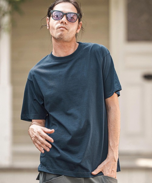 CAMBIO（カンビオ）の「mt9754- ライトオンスベーシックTシャツ（Tシャツ/カットソー・メンズ・ホワイト/ブラック/ネイビー/ヘザーグレー/チャコール・S/M/L/XL）」の20枚目の写真