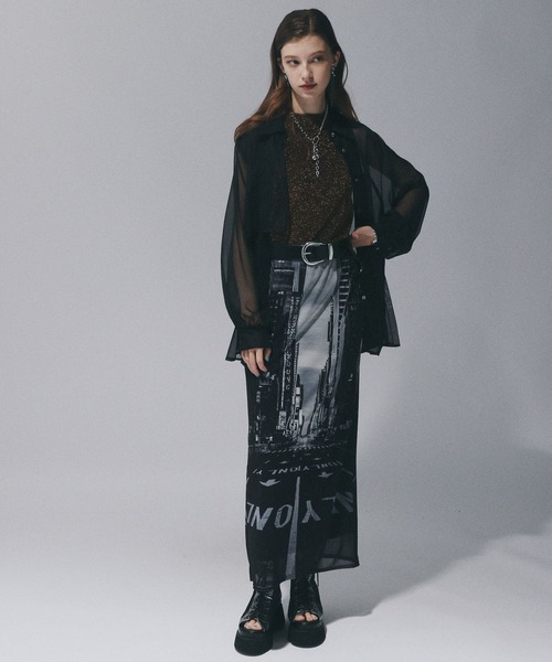 HARE(ハレ)の「シアープリーツシャツ(HARE)(シャツ/ブラウス・レディース・パープル/ホワイト/ブラック/ブルー/オレンジ・FREE)」の10枚目の写真