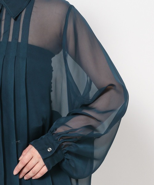 HARE(ハレ)の「シアープリーツシャツ(HARE)(シャツ/ブラウス・レディース・パープル/ホワイト/ブラック/ブルー/オレンジ・FREE)」の22枚目の写真