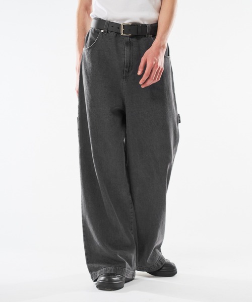 kutir（クティール）の「VINTAGE LIKE OVER DYE PAINTER BAGGY DENIM／ヴィンテージライクオーバーダイペインターバギーデニム（デニムパンツ・メンズ・ブラック/カーキ/グレー/インディゴブルー・MEDIUM/LARGE/SMALL）」の16枚目の写真