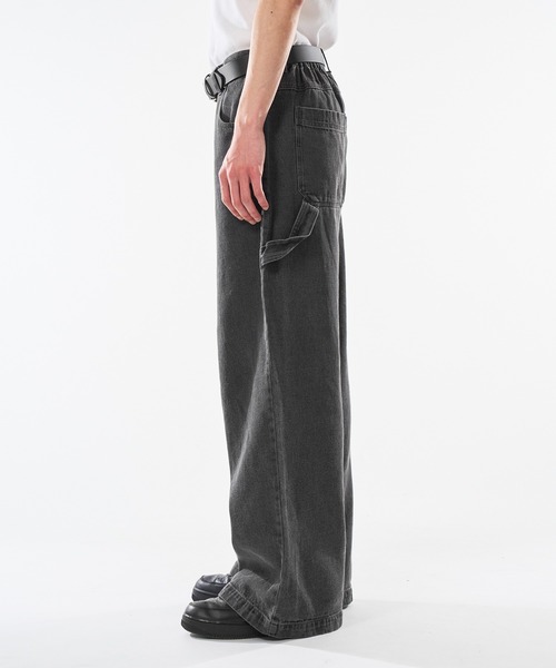 kutir（クティール）の「VINTAGE LIKE OVER DYE PAINTER BAGGY DENIM／ヴィンテージライクオーバーダイペインターバギーデニム（デニムパンツ・メンズ・ブラック/カーキ/グレー/インディゴブルー・MEDIUM/LARGE/SMALL）」の17枚目の写真