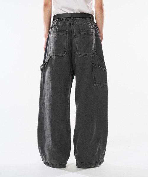 kutir（クティール）の「VINTAGE LIKE OVER DYE PAINTER BAGGY DENIM／ヴィンテージライクオーバーダイペインターバギーデニム（デニムパンツ・メンズ・ブラック/カーキ/グレー/インディゴブルー・MEDIUM/LARGE/SMALL）」の19枚目の写真