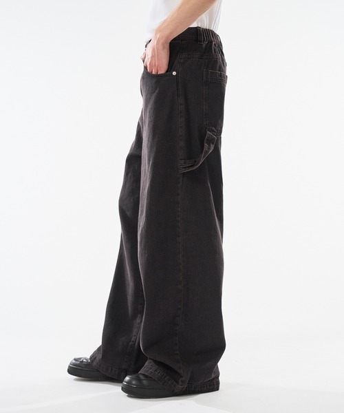 kutir（クティール）の「VINTAGE LIKE OVER DYE PAINTER BAGGY DENIM／ヴィンテージライクオーバーダイペインターバギーデニム（デニムパンツ・メンズ・ブラック/カーキ/グレー/インディゴブルー・MEDIUM/LARGE/SMALL）」の5枚目の写真