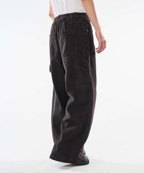 kutir（クティール）の「VINTAGE LIKE OVER DYE PAINTER BAGGY DENIM／ヴィンテージライクオーバーダイペインターバギーデニム（デニムパンツ・メンズ・ブラック/カーキ/グレー/インディゴブルー・MEDIUM/LARGE/SMALL）」の6枚目の写真