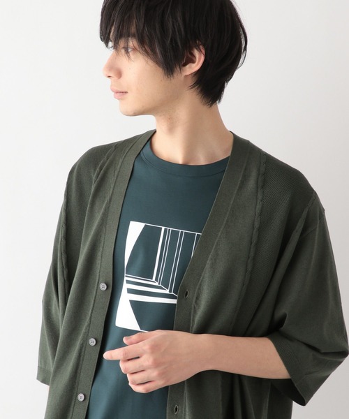 GLOBAL WORK(グローバルワーク)の「洗えるサラサラサマーカーディガン/五分袖/287557(カーディガン/ボレロ・メンズ・グリーン/ブルー/ブラック/グレイッシュベージュ・SMALL/MEDIUM/LARGE/X-LARGE)」の19枚目の写真