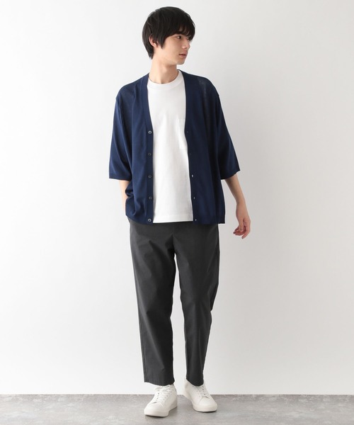 GLOBAL WORK(グローバルワーク)の「洗えるサラサラサマーカーディガン/五分袖/287557(カーディガン/ボレロ・メンズ・グリーン/ブルー/ブラック/グレイッシュベージュ・SMALL/MEDIUM/LARGE/X-LARGE)」の12枚目の写真