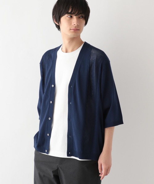 ひょうきんもの近江5 セール】洗えるサラサラサマーカーディガン/五分袖/287557