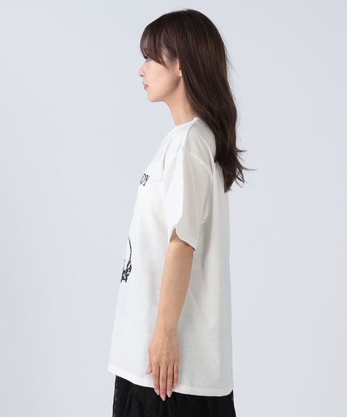 INTERPLANET（インタープラネット）の「DOGプリントTシャツ（Tシャツ/カットソー・レディース・オフホワイト/チャコールグレー/パープル・MEDIUM/LARGE）」の8枚目の写真