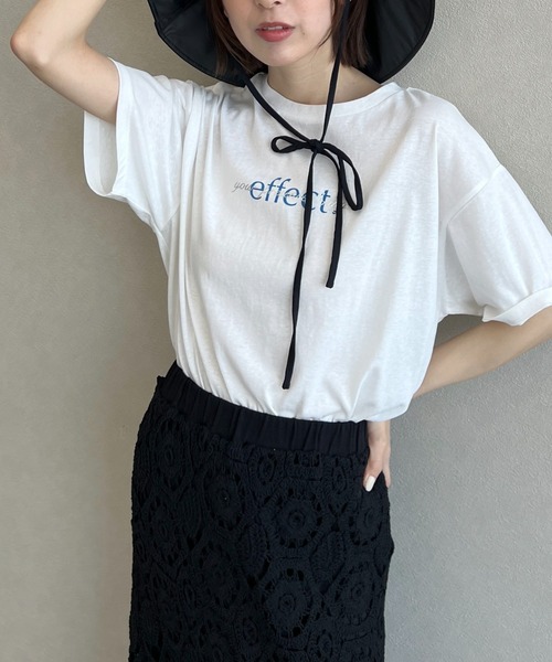 mysty woman（ミスティウーマン）の「ダブルロゴプリントTシャツ　491006（Tシャツ/カットソー・レディース・ブラック/オフホワイト/グレー・FREE）」の19枚目の写真