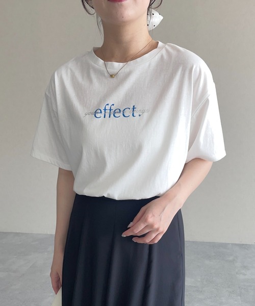 mysty woman（ミスティウーマン）の「ダブルロゴプリントTシャツ　491006（Tシャツ/カットソー・レディース・ブラック/オフホワイト/グレー・FREE）」の21枚目の写真