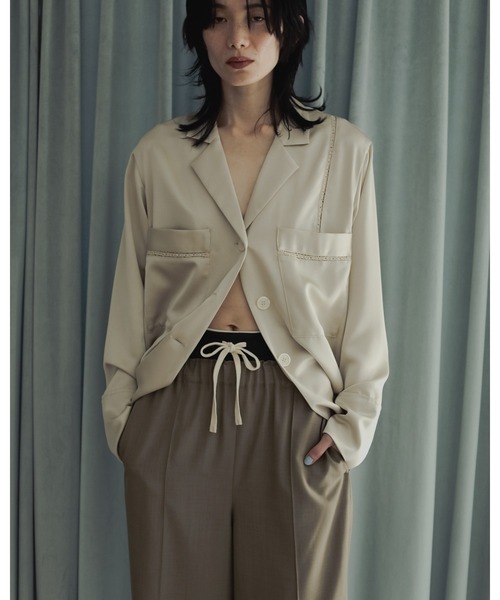 anuke（アンヌーク）の「Rib Biker Pants（デニムパンツ・レディース・アイボリー/チャコールグレー・38inch/36inch）」の12枚目の写真