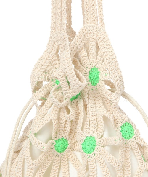 BAYFLOW（ベイフロー）の「フラワークロシェ巾着トート（トートバッグ・レディース・ピンク/ライトグリーン・FREE）」の14枚目の写真