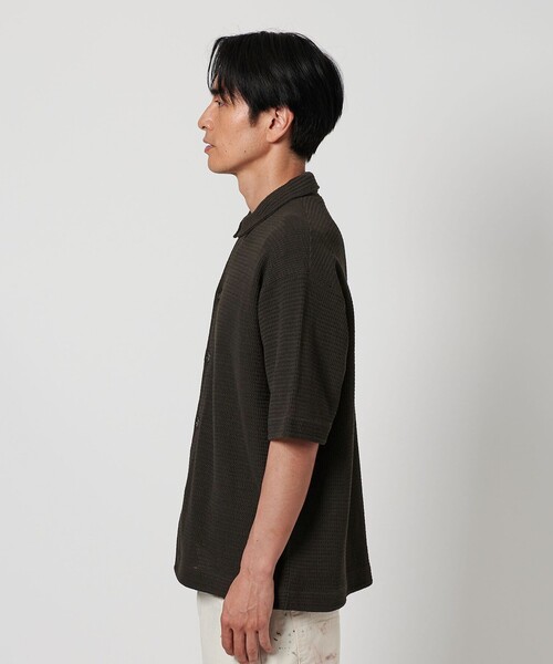 BEAUTY&YOUTH UNITED ARROWS(ビューティーアンドユースユナイテッドアローズ)の「パナマ ショートスリーブ ニットシャツ(カーディガン/ボレロ・メンズ・ダークグレー/ナチュラル・XL/M/S/L)」の10枚目の写真