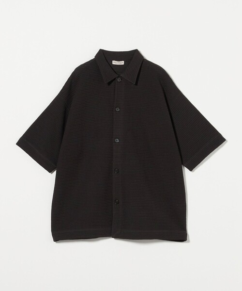 BEAUTY&YOUTH UNITED ARROWS(ビューティーアンドユースユナイテッドアローズ)の「パナマ ショートスリーブ ニットシャツ(カーディガン/ボレロ・メンズ・ダークグレー/ナチュラル・XL/M/S/L)」の12枚目の写真