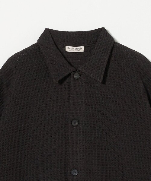 BEAUTY&YOUTH UNITED ARROWS(ビューティーアンドユースユナイテッドアローズ)の「パナマ ショートスリーブ ニットシャツ(カーディガン/ボレロ・メンズ・ダークグレー/ナチュラル・XL/M/S/L)」の14枚目の写真
