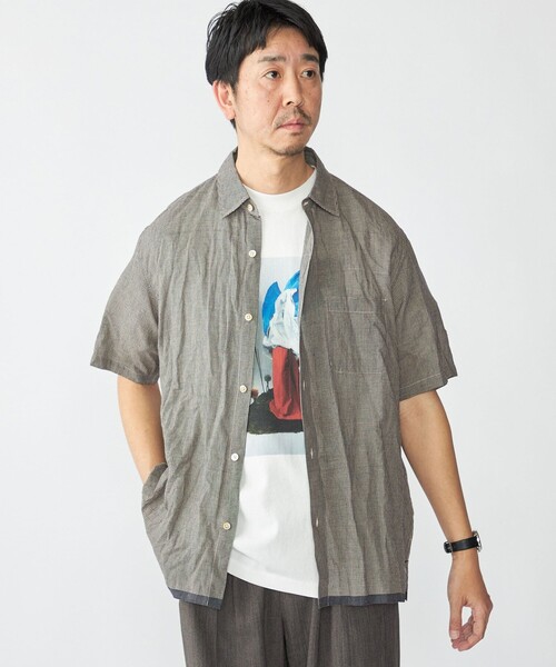 SHIPS(シップス)の「SHIPS: インディア レギュラーカラー ショートスリーブ シャツ(シャツ/ブラウス・メンズ・コバルトブルー/ホワイト系/ブラウン系・SMALL/MEDIUM/LARGE/X-LARGE)」の3枚目の写真