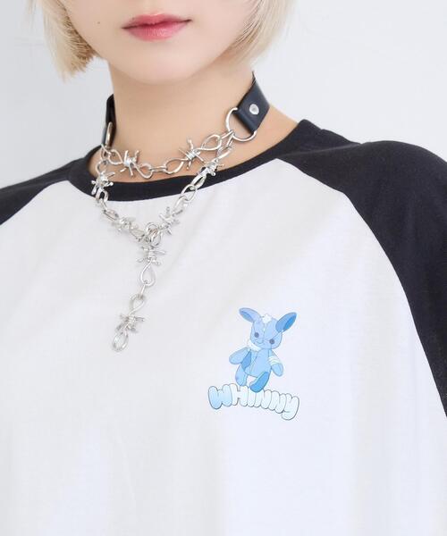 Whinny(ホワイニー)の「Whinny/闇うさぎを心臓に灯すティー(Tシャツ/カットソー・レディース・ホワイト/ブラック/サックスブルー・FREE)」の7枚目の写真