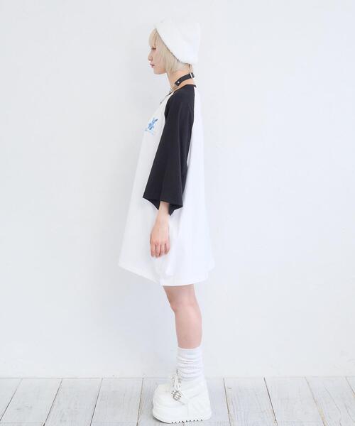 Whinny(ホワイニー)の「Whinny/闇うさぎを心臓に灯すティー(Tシャツ/カットソー・レディース・ホワイト/ブラック/サックスブルー・FREE)」の9枚目の写真