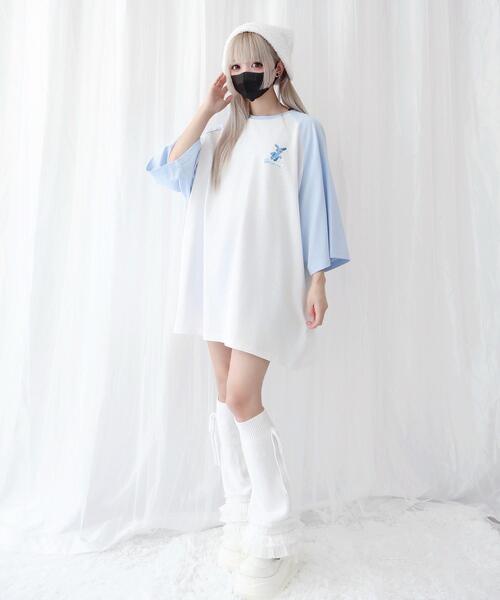 Whinny(ホワイニー)の「Whinny/闇うさぎを心臓に灯すティー(Tシャツ/カットソー・レディース・ホワイト/ブラック/サックスブルー・FREE)」の20枚目の写真