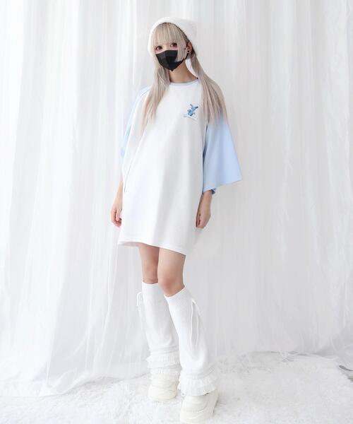 Whinny(ホワイニー)の「Whinny/闇うさぎを心臓に灯すティー(Tシャツ/カットソー・レディース・ホワイト/ブラック/サックスブルー・FREE)」の21枚目の写真