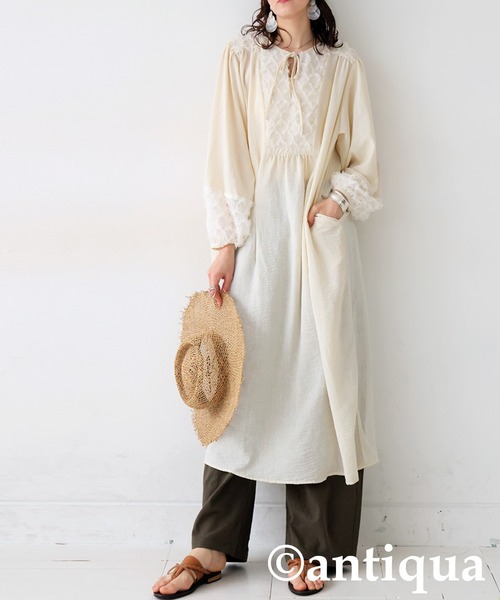 antiqua(アンティカ)の「フリンジジャガードワンピース(ワンピース・レディース・ブラック/ナチュラル・ONESIZE)」の21枚目の写真