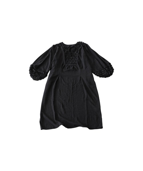 antiqua(アンティカ)の「フリンジジャガードワンピース(ワンピース・レディース・ブラック/ナチュラル・ONESIZE)」の10枚目の写真