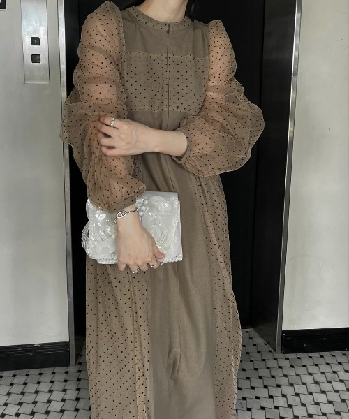 WILLFULLY オケージョンワンピース　ベージュ WILLFULLY official web store（ウィルフリーコウシキツウハン