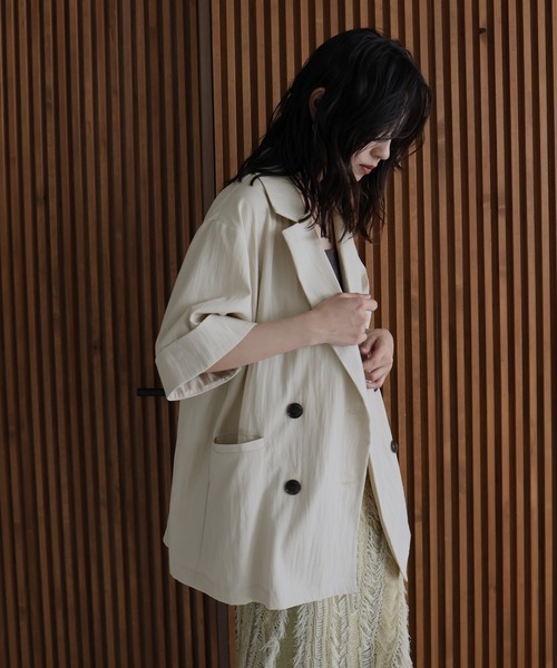 リネン✨リジェール　linen w jacket　ダブルジャケット リネン✨リジェール linen w jacket ダブルジャケット
