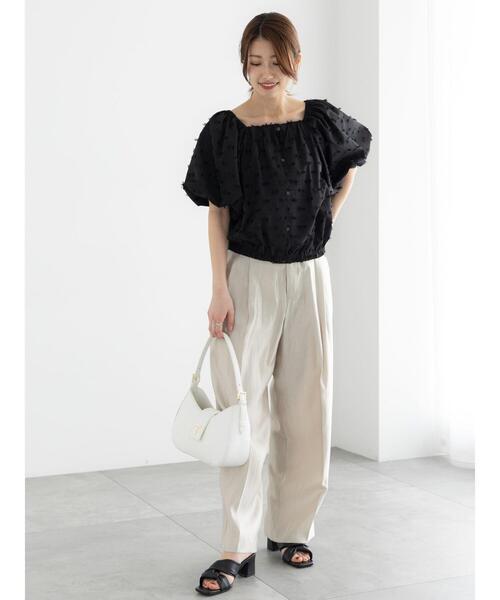 Te chichi（テチチ）の「リボンジャガード2WAYブラウス（シャツ/ブラウス・レディース・ブラック/オフホワイト・F）」の3枚目の写真