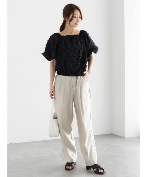 Te chichi（テチチ）の「リボンジャガード2WAYブラウス（シャツ/ブラウス・レディース・ブラック/オフホワイト・F）」の4枚目の写真
