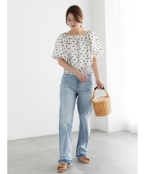 Te chichi（テチチ）の「リボンジャガード2WAYブラウス（シャツ/ブラウス・レディース・ブラック/オフホワイト・F）」の7枚目の写真