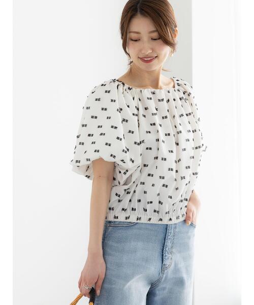 Te chichi（テチチ）の「リボンジャガード2WAYブラウス（シャツ/ブラウス・レディース・ブラック/オフホワイト・F）」の8枚目の写真