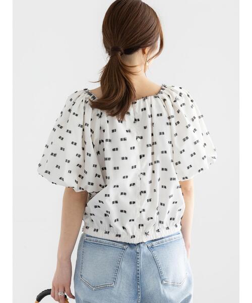 Te chichi（テチチ）の「リボンジャガード2WAYブラウス（シャツ/ブラウス・レディース・ブラック/オフホワイト・F）」の9枚目の写真