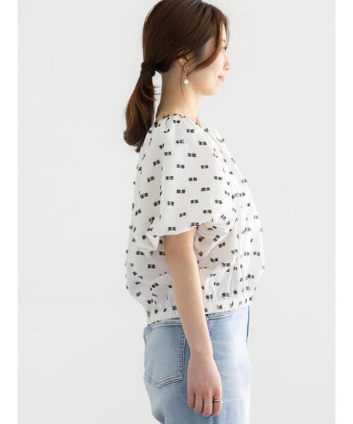 Te chichi（テチチ）の「リボンジャガード2WAYブラウス（シャツ/ブラウス・レディース・ブラック/オフホワイト・F）」の10枚目の写真