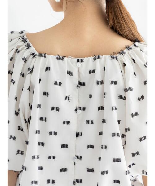 Te chichi（テチチ）の「リボンジャガード2WAYブラウス（シャツ/ブラウス・レディース・ブラック/オフホワイト・F）」の12枚目の写真
