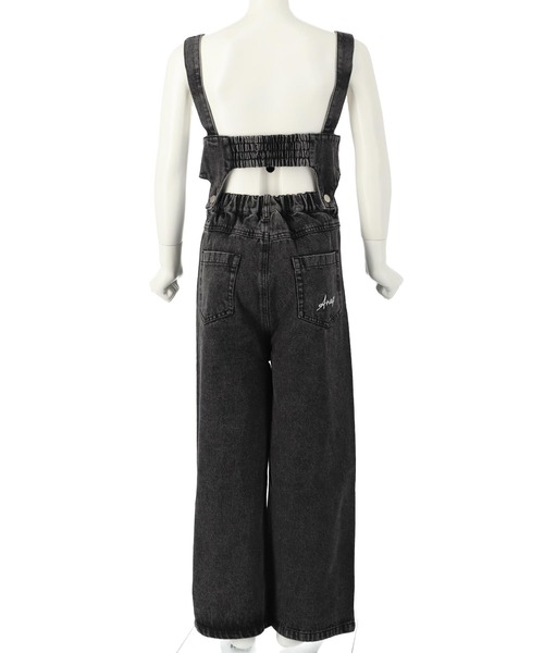 ANAP kids（アナップキッズ）の「クラッシュデニム マルチWAY サロペット【ジュニアお揃い】（サロペット/オーバーオール・キッズ・ブラック/ブルー・120cm/130cm/110cm）」の12枚目の写真