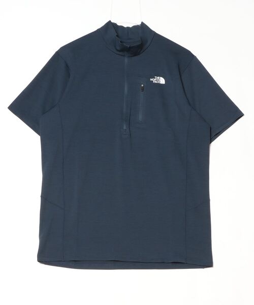 THE NORTH FACE(ザノースフェイス)の「ザ ノース フェイス THE NORTH FACE S/S FLASHDRY 3D ZipUp_ショートスリーブフラッシュドライスリーディージップアップ(Tシャツ/カットソー・メンズ・チャコールグレー/ネイビー・LL/M/L)」の1枚目の写真