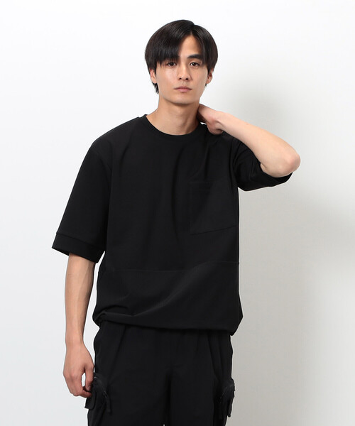 COMME CA ISM(コムサイズム)の「「Daily TECH Series」 クイックドライ コンビデザインTシャツ(Tシャツ/カットソー・メンズ・チャコール/ブラック・MEDIUM/LARGE)」の1枚目の写真