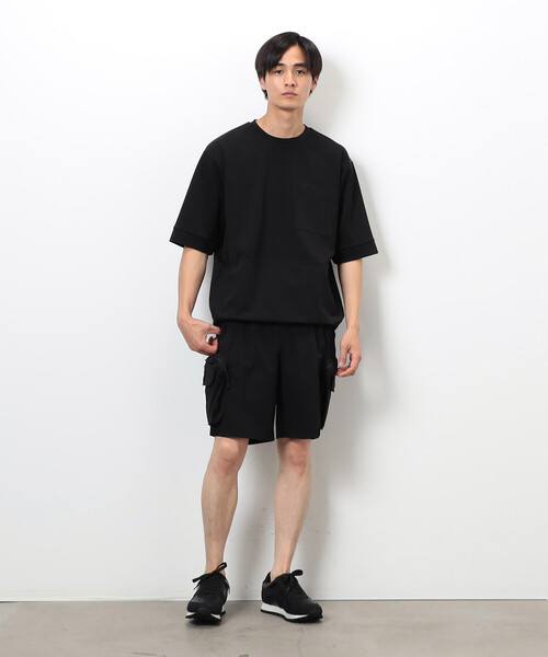 COMME CA ISM(コムサイズム)の「「Daily TECH Series」 クイックドライ コンビデザインTシャツ(Tシャツ/カットソー・メンズ・チャコール/ブラック・MEDIUM/LARGE)」の4枚目の写真