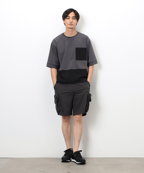 COMME CA ISM(コムサイズム)の「「Daily TECH Series」 クイックドライ コンビデザインTシャツ(Tシャツ/カットソー・メンズ・チャコール/ブラック・MEDIUM/LARGE)」の6枚目の写真