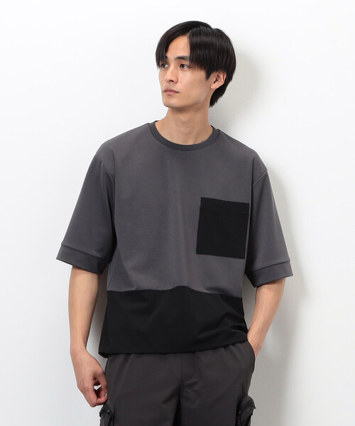 COMME CA ISM(コムサイズム)の「「Daily TECH Series」 クイックドライ コンビデザインTシャツ(Tシャツ/カットソー・メンズ・チャコール/ブラック・MEDIUM/LARGE)」の8枚目の写真