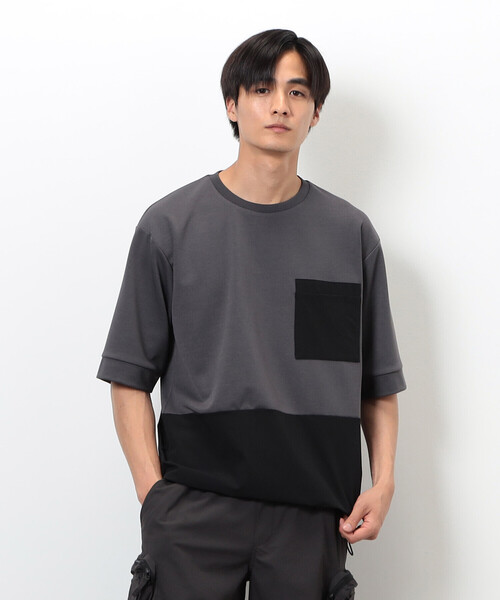 COMME CA ISM(コムサイズム)の「「Daily TECH Series」 クイックドライ コンビデザインTシャツ(Tシャツ/カットソー・メンズ・チャコール/ブラック・MEDIUM/LARGE)」の10枚目の写真