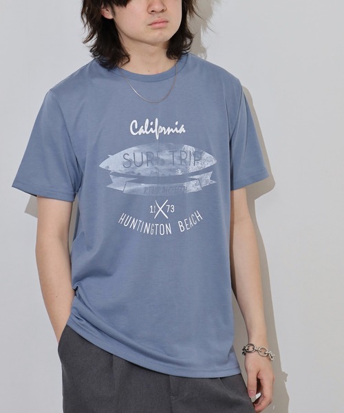 FUNALIVE(ファンアライブ)の「フロントプリントTシャツ UVカット COOL&DRY(Tシャツ/カットソー・メンズ・オフホワイト/ホワイト系その他2/グレイッシュブルー/グレイッシュベージュ/ミント/ネイビー系/スミクロ/ブラック系その他2/ホワイト/ブラック/ピンク/イエロー・M/LL/L)」の9枚目の写真