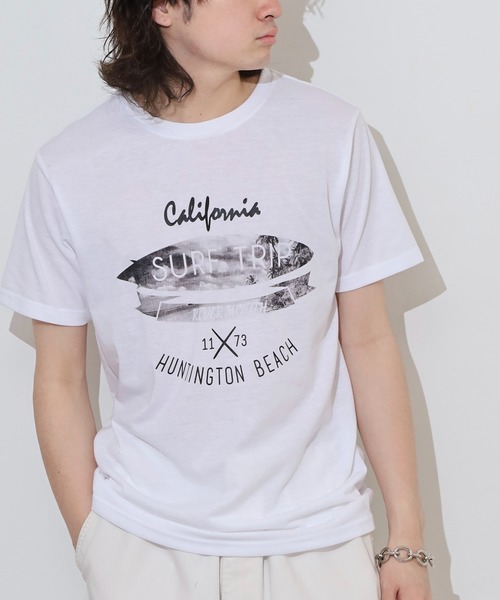 FUNALIVE(ファンアライブ)の「フロントプリントTシャツ UVカット COOL&DRY(Tシャツ/カットソー・メンズ・オフホワイト/ホワイト系その他2/グレイッシュブルー/グレイッシュベージュ/ミント/ネイビー系/スミクロ/ブラック系その他2/ホワイト/ブラック/ピンク/イエロー・M/LL/L)」の4枚目の写真