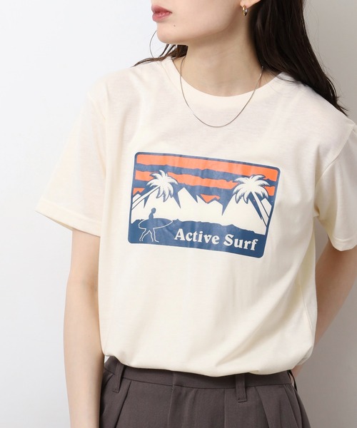 FUNALIVE(ファンアライブ)の「フロントプリントTシャツ UVカット COOL&DRY(Tシャツ/カットソー・メンズ・オフホワイト/ホワイト系その他2/グレイッシュブルー/グレイッシュベージュ/ミント/ネイビー系/スミクロ/ブラック系その他2/ホワイト/ブラック/ピンク/イエロー・M/LL/L)」の13枚目の写真