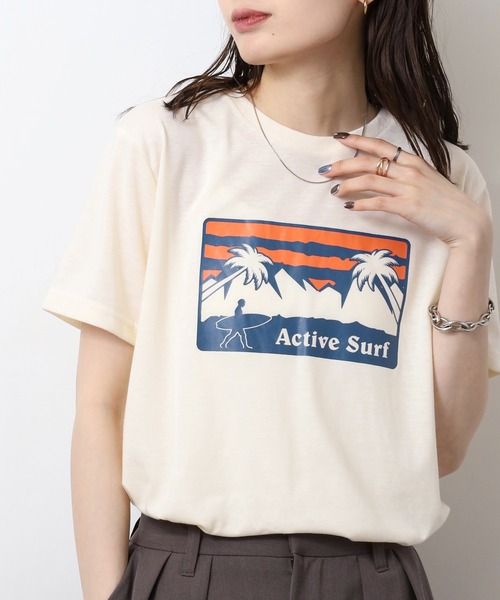 FUNALIVE(ファンアライブ)の「フロントプリントTシャツ UVカット COOL&DRY(Tシャツ/カットソー・メンズ・オフホワイト/ホワイト系その他2/グレイッシュブルー/グレイッシュベージュ/ミント/ネイビー系/スミクロ/ブラック系その他2/ホワイト/ブラック/ピンク/イエロー・M/LL/L)」の14枚目の写真