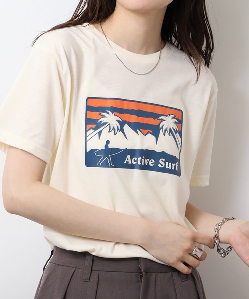 FUNALIVE(ファンアライブ)の「フロントプリントTシャツ UVカット COOL&DRY(Tシャツ/カットソー・メンズ・オフホワイト/ホワイト系その他2/グレイッシュブルー/グレイッシュベージュ/ミント/ネイビー系/スミクロ/ブラック系その他2/ホワイト/ブラック/ピンク/イエロー・M/LL/L)」の15枚目の写真
